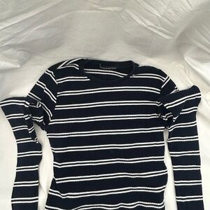 Brandy Melville Navy and White Striped long-sleeves Top size XS